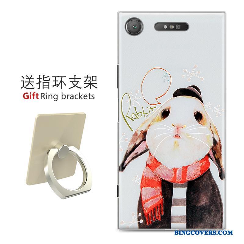 Sony Xperia Xz1 Telefon Etui Blomster Beskyttelse Sort Malet Cover Af Personlighed