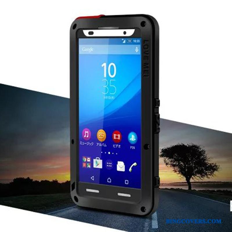 Sony Xperia Z3+ Alt Inklusive Telefon Etui Hvid Tre Forsvar Beskyttelse Anti-fald Rød