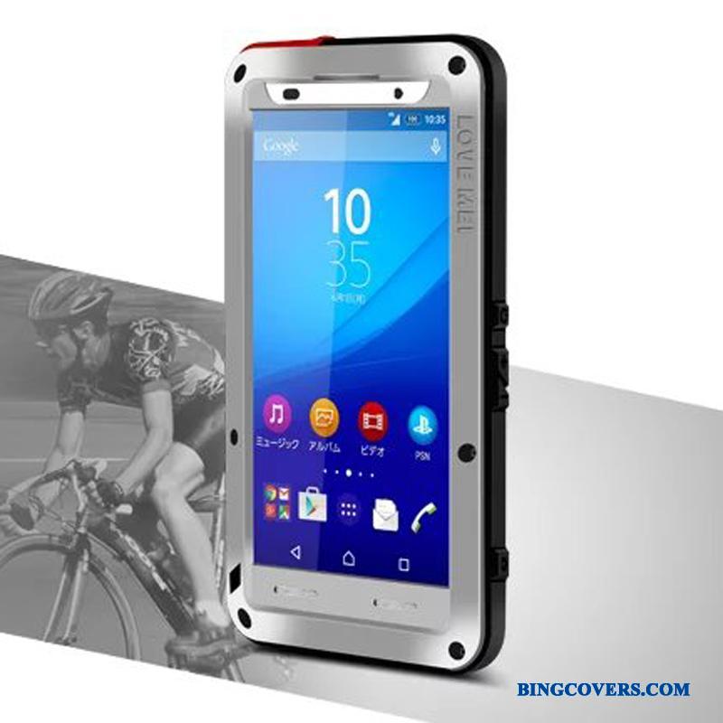 Sony Xperia Z3+ Alt Inklusive Telefon Etui Hvid Tre Forsvar Beskyttelse Anti-fald Rød