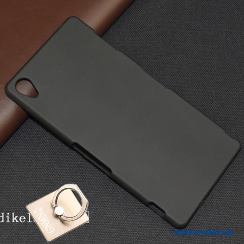Sony Xperia Z3+ Nubuck Hård Cover Telefon Etui Sort Beskyttelse