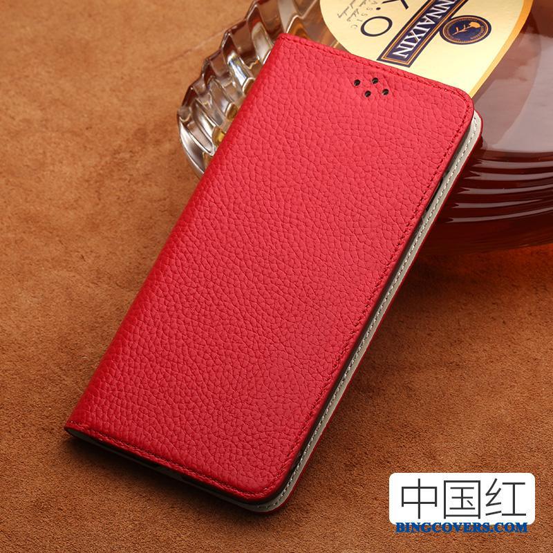 Sony Xperia Z5 Beskyttelse Læder Alt Inklusive Silikone Rød Lædertaske Telefon Etui