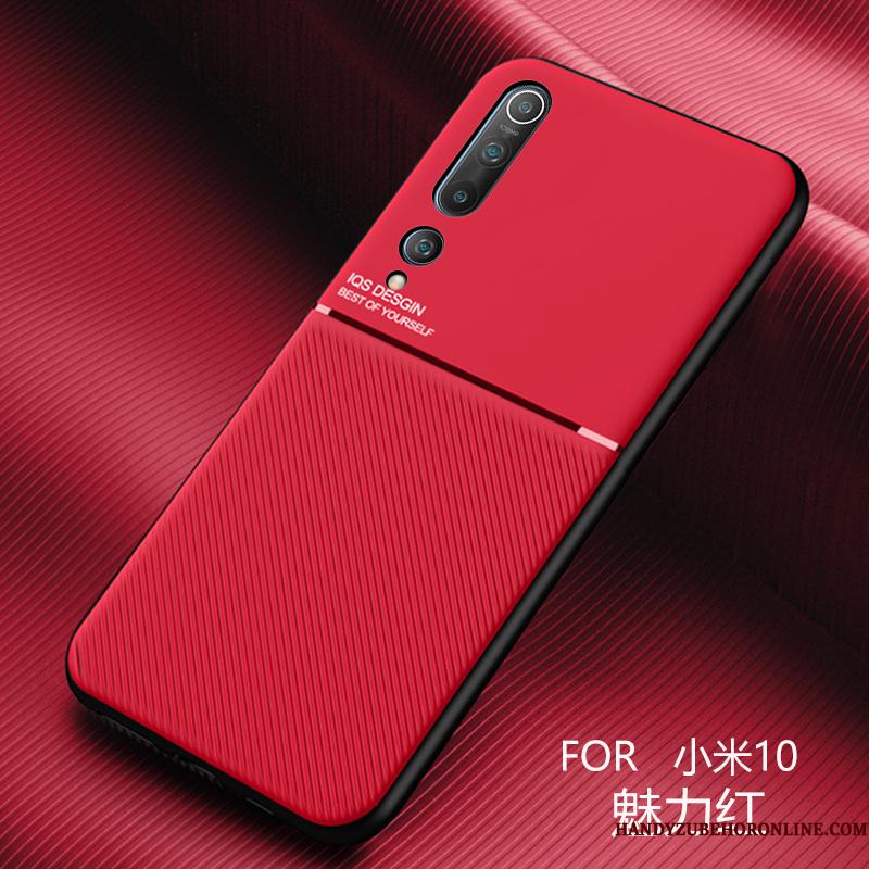 Xiaomi Mi 10 Etui Ny Cover Rød Silikone Tynd Læder Hård