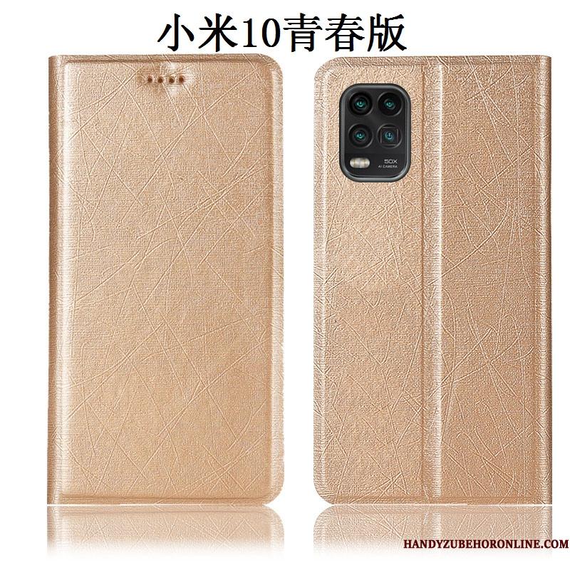 Xiaomi Mi 10 Lite Sort Alt Inklusive Telefon Etui Folio Ungdom Silke Lille Sektion