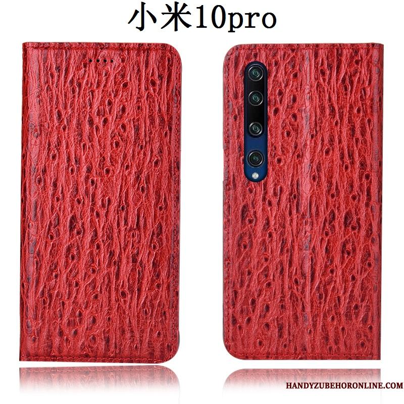 Xiaomi Mi 10 Pro Etui Alt Inklusive Lædertaske Folio Rød Mønster Beskyttelse Cover