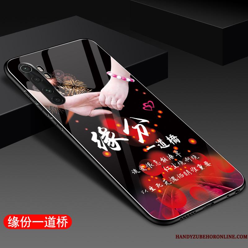 Xiaomi Mi Note 10 Lite Hård Telefon Etui Glas Cover Silikone Blød Lille Sektion