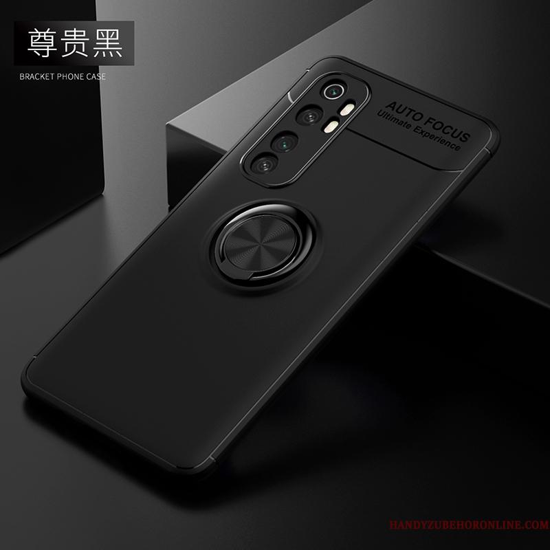 Xiaomi Mi Note 10 Lite Nubuck Anti-fald Sort Lille Sektion Etui Support Beskyttelse