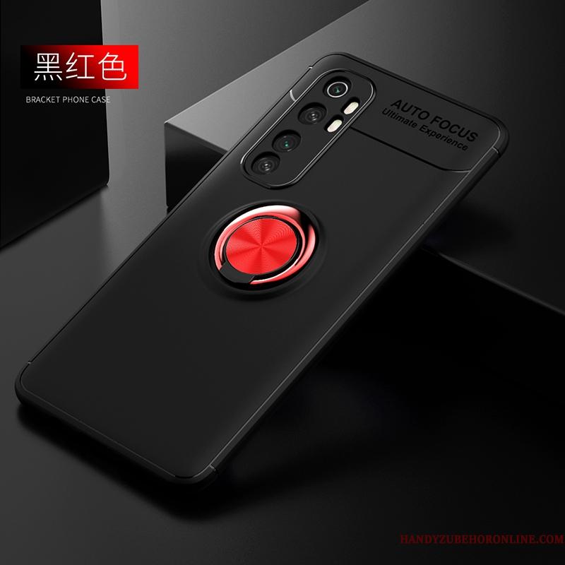 Xiaomi Mi Note 10 Lite Nubuck Anti-fald Sort Lille Sektion Etui Support Beskyttelse