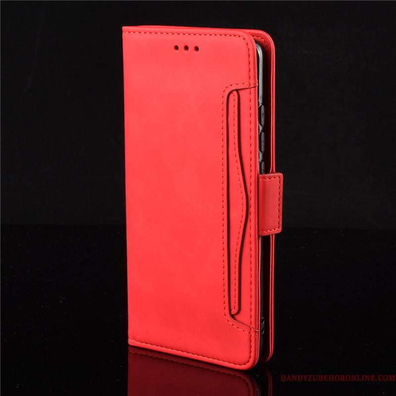 Xiaomi Mi Note 10 Lite Telefon Etui Lille Sektion Lædertaske Ungdom Rød Tegnebog