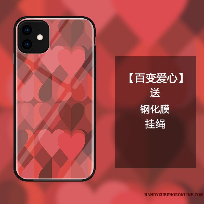 iPhone 11 Etui Mode Beskyttelse Cover Anti-fald Glas Kærlighed Net Red