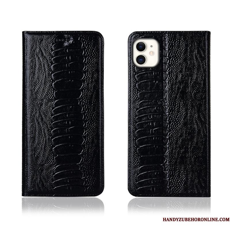 iPhone 11 Etui Ægte Læder Anti-fald Silikone Fugl Clamshell Kreativ Cover