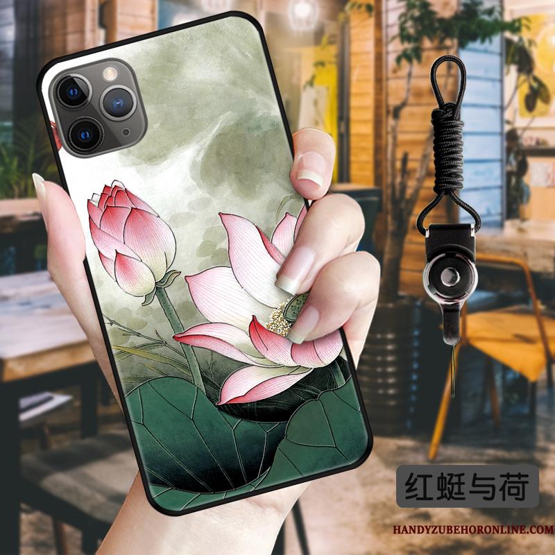 iPhone 11 Pro Blæk Lyserød Sort Cover Etui Beskyttelse Kinesisk Stil