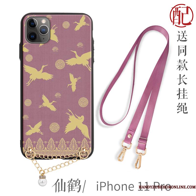 iPhone 11 Pro Etui Tynd Grøn Af Personlighed Kinesisk Stil Hængende Ornamenter Anti-fald Ny