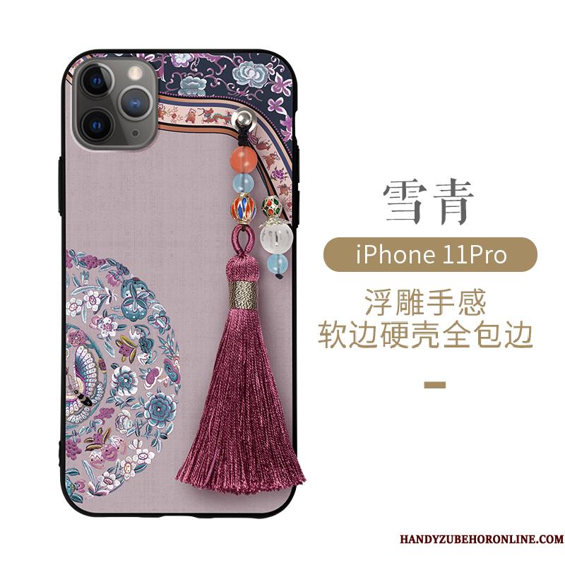 iPhone 11 Pro Kinesisk Stil Vind Palads Etui Alt Inklusive Af Personlighed Blå