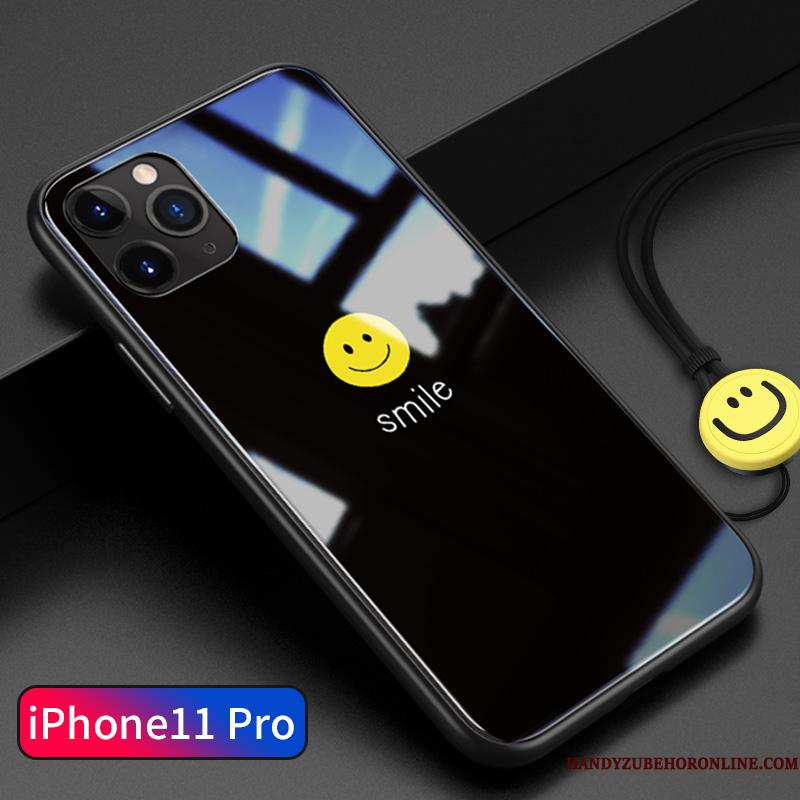 iPhone 11 Pro Telefon Etui Alt Inklusive Simple Anti-fald Hvid Tynd Smiley