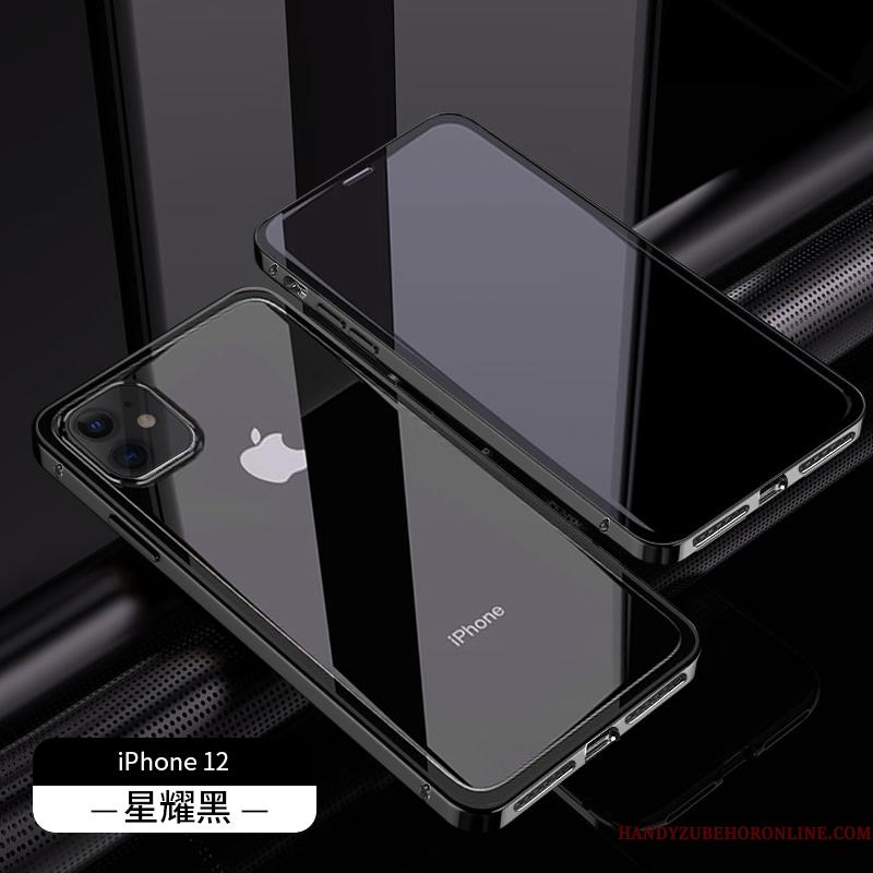 iPhone 12 Etui Glas Gennemsigtig High End Anti-fald Dobbeltsidet Luksus Magnetisk