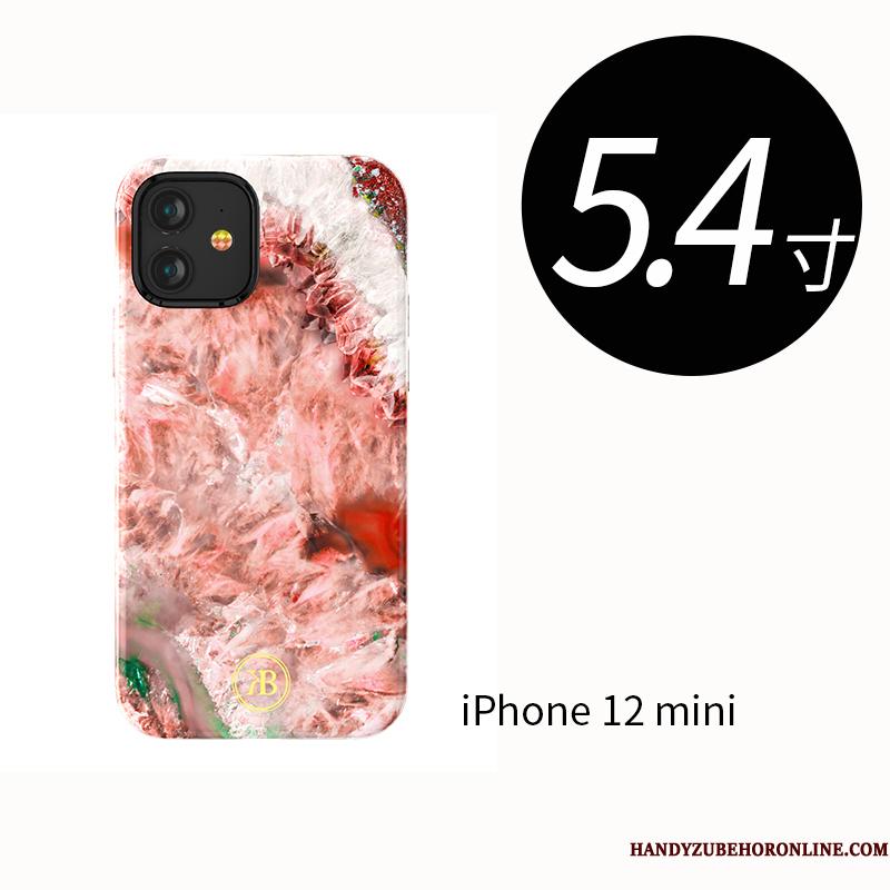 iPhone 12 Mini Krystal Mønster Luksus Anti-fald Telefon Etui Lyserød Alt Inklusive