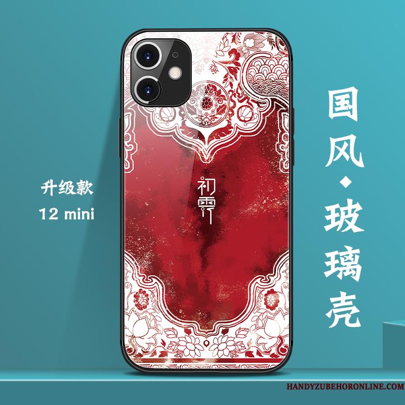 iPhone 12 Mini Trendy Ny Kreativ Kinesisk Stil Blå Telefon Etui Vind