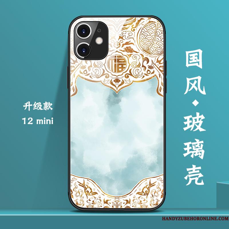 iPhone 12 Mini Trendy Ny Kreativ Kinesisk Stil Blå Telefon Etui Vind