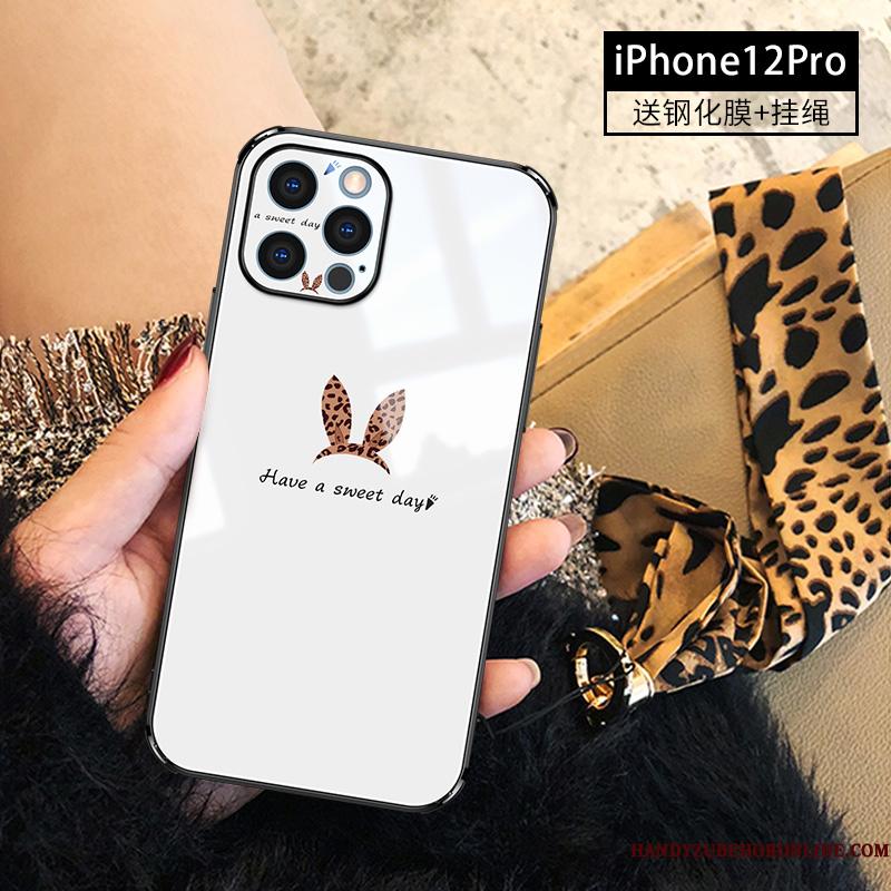 iPhone 12 Pro Etui Hængende Ornamenter Cover Leopard Sort Kanin Mode Alt Inklusive