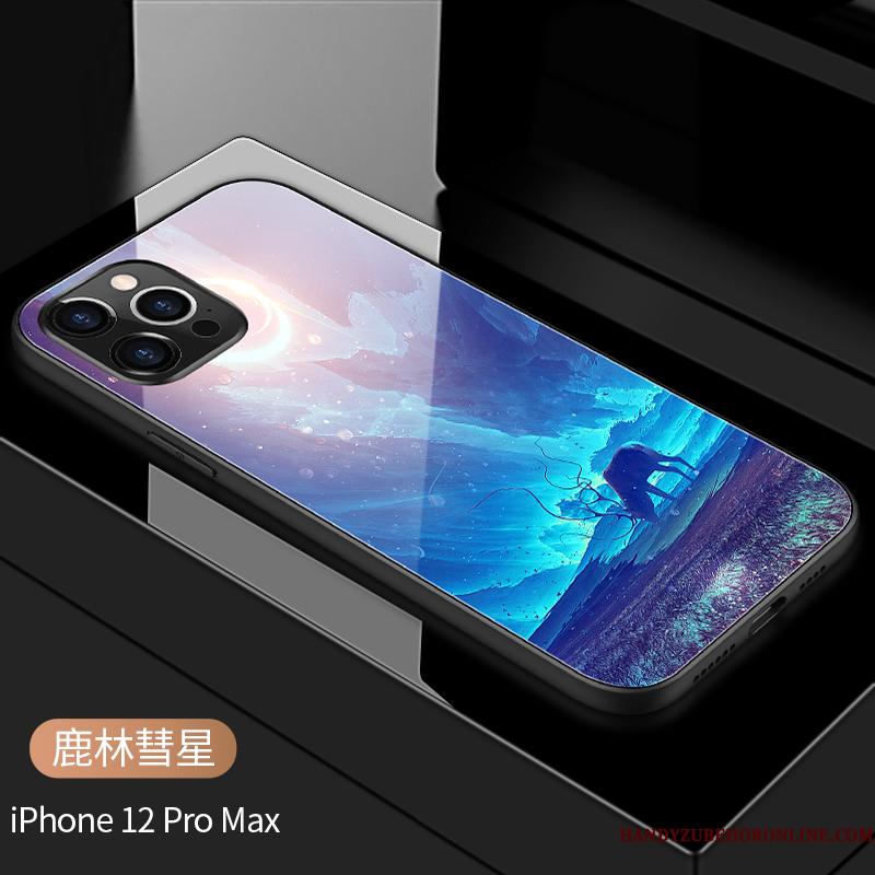 iPhone 12 Pro Max Etui Anti-fald Spejl Cover Elskeren Stjerneklar Blå Kreativ