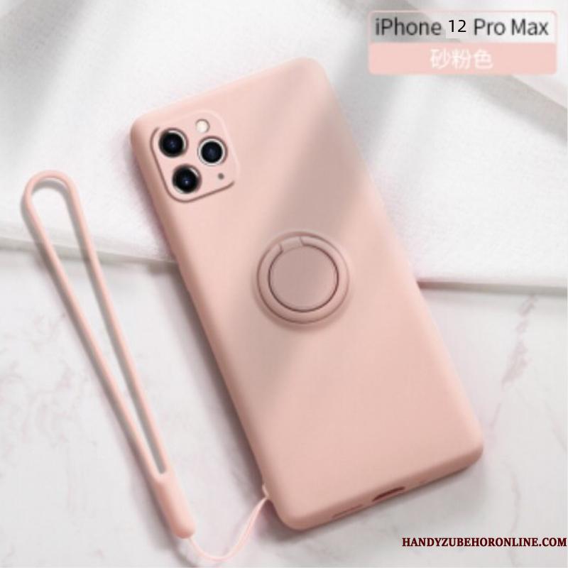 iPhone 12 Pro Max Silikone Net Red Support Af Personlighed Magnetisk Ring Telefon Etui