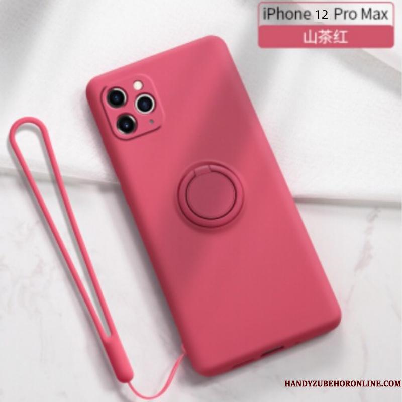 iPhone 12 Pro Max Silikone Net Red Support Af Personlighed Magnetisk Ring Telefon Etui
