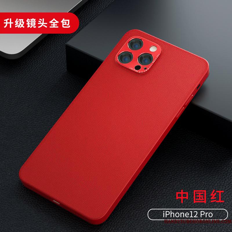 iPhone 12 Pro Net Red Alt Inklusive High End Læder Telefon Etui Trendy Anti-fald