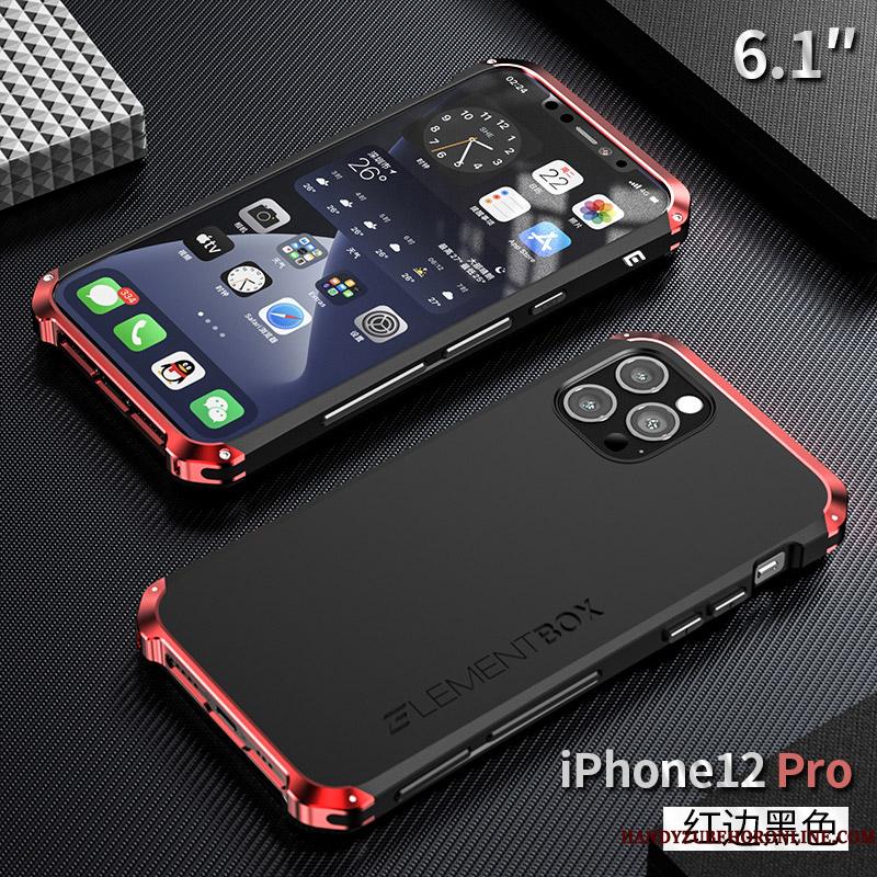 iPhone 12 Pro Ramme Telefon Etui Ny Anti-fald Beskyttelse Metal Silikone