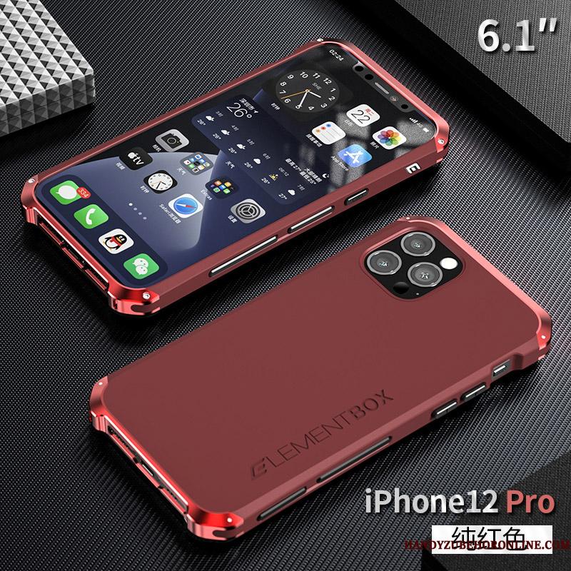 iPhone 12 Pro Ramme Telefon Etui Ny Anti-fald Beskyttelse Metal Silikone