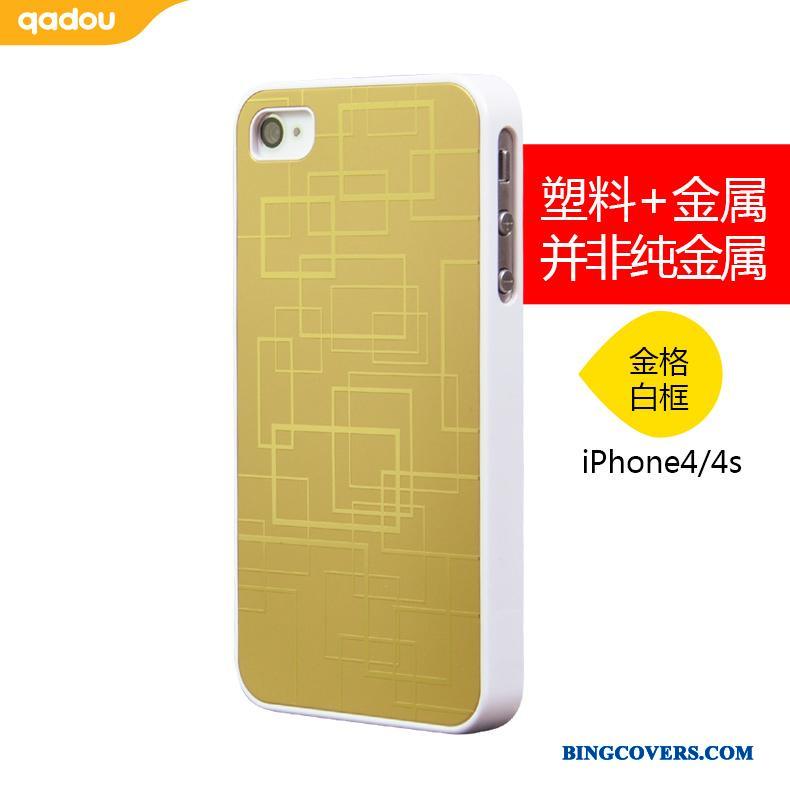 iPhone 4/4s Etui Metal Mobiltelefon Sort Ternet Cover Guld Beskyttelse