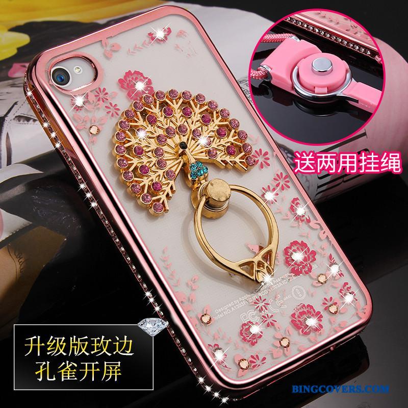 iPhone 4/4s Rosa Guld Hængende Ornamenter Blød Cartoon Beskyttelse Cover Telefon Etui
