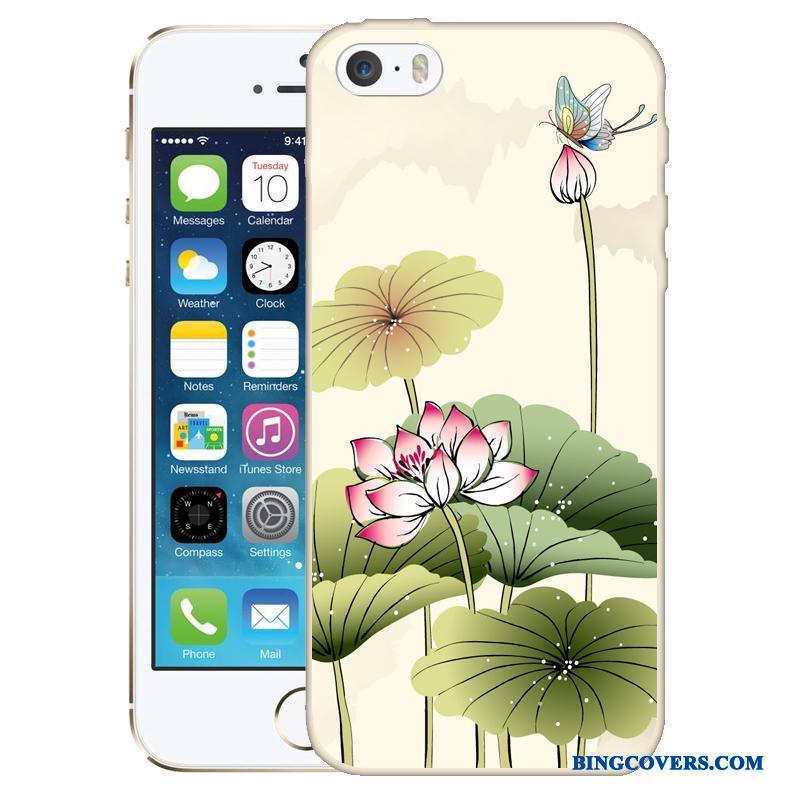 iPhone 5/5s Beskyttelse Etui Silikone Mobiltelefon Relief Cover Malet