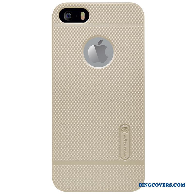 iPhone 5/5s Beskyttelse Hvid Lilla Etui Guld Lyse Telefon