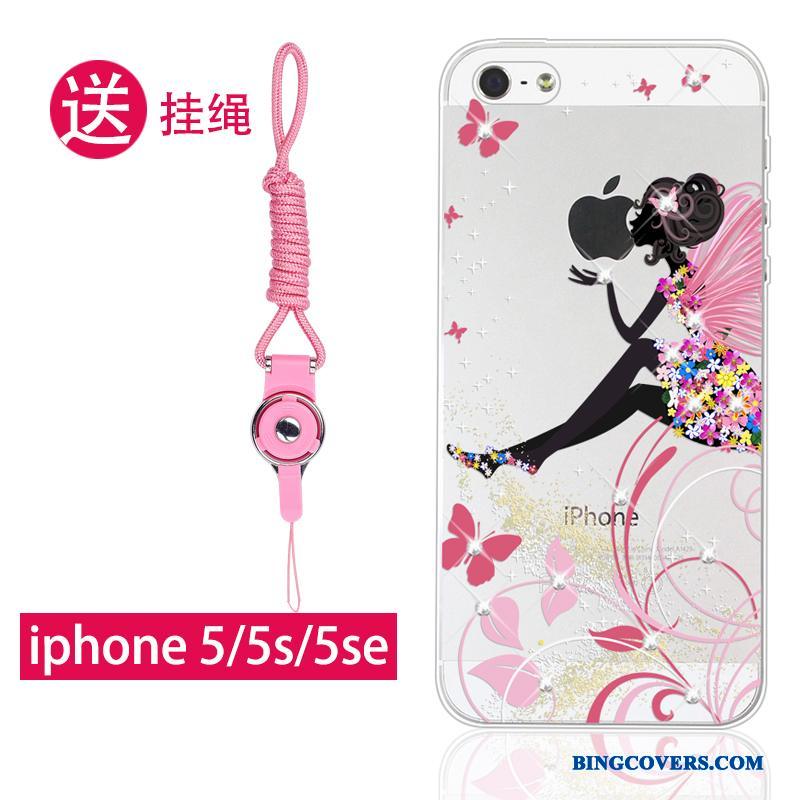 iPhone 5/5s Blød Etui Telefon Hængende Ornamenter Gennemsigtig Cover Silikone