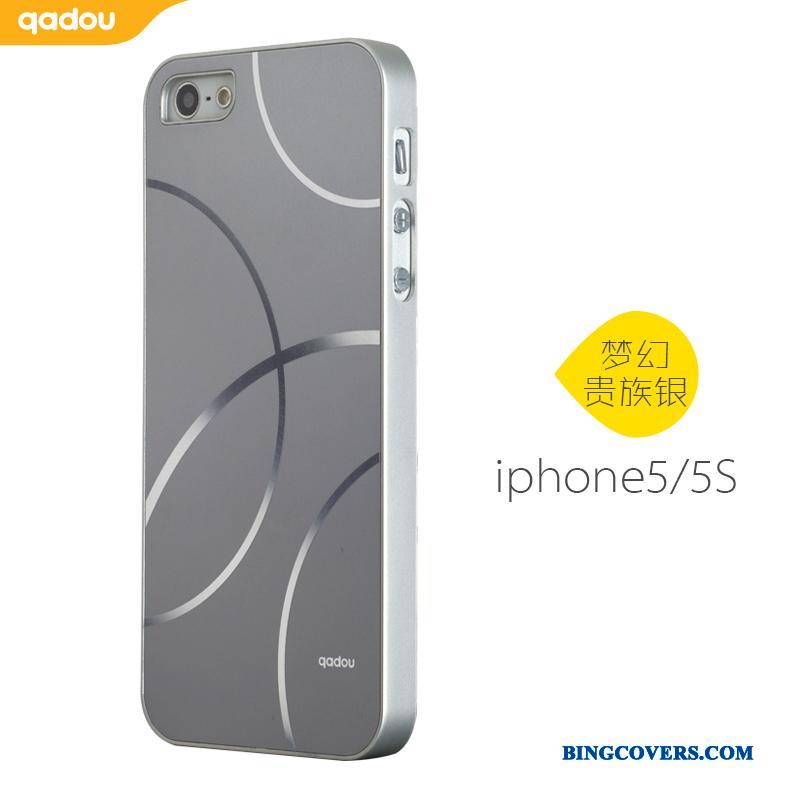 iPhone 5/5s Etui Anti-fald Mobiltelefon Beskyttelse Metal Kreativ Hård Sølv