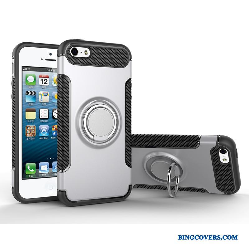 iPhone 5/5s Etui Trend Beskyttelse Ring Cover Magnetisk Ny Anti-fald