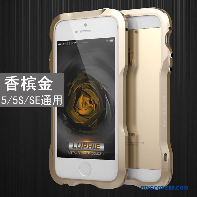 iPhone 5/5s Metal Telefon Etui Rosa Guld Anti-fald Ramme Ny
