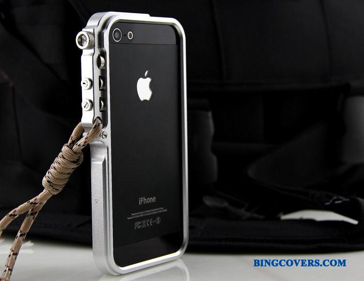 iPhone 5/5s Trend Ramme Maskiner Metal Telefon Etui Sort