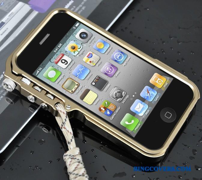 iPhone 5/5s Trend Ramme Maskiner Metal Telefon Etui Sort