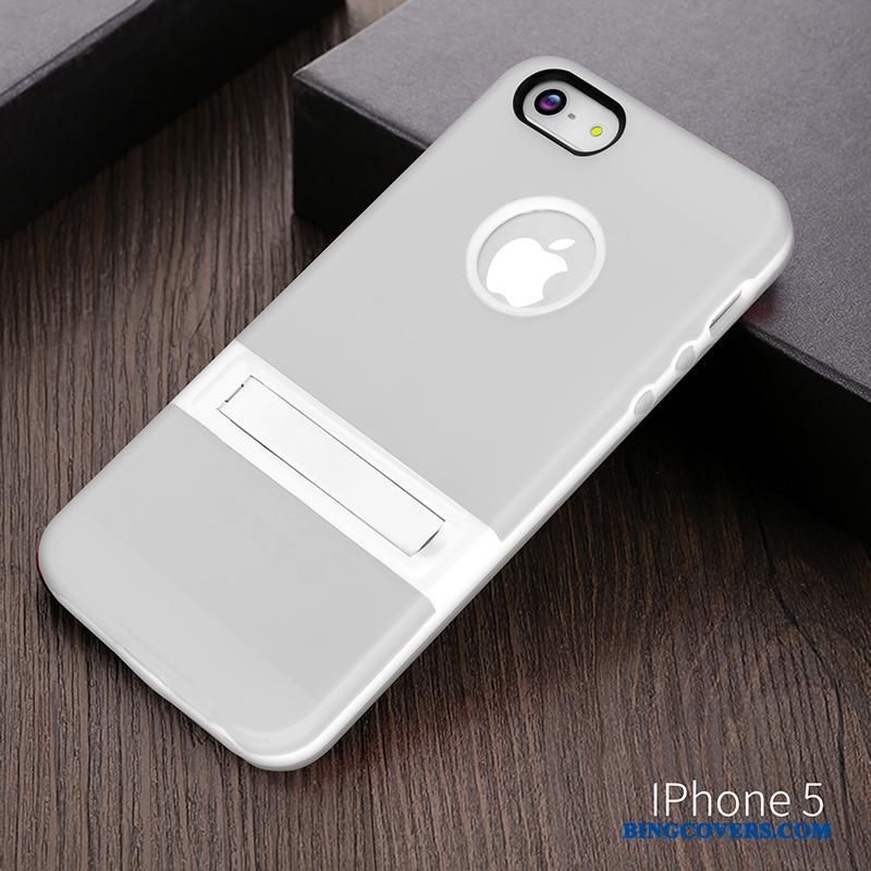 iPhone 5c Etui Nubuck Support Kreativ Lilla Silikone Mobiltelefon Beskyttelse