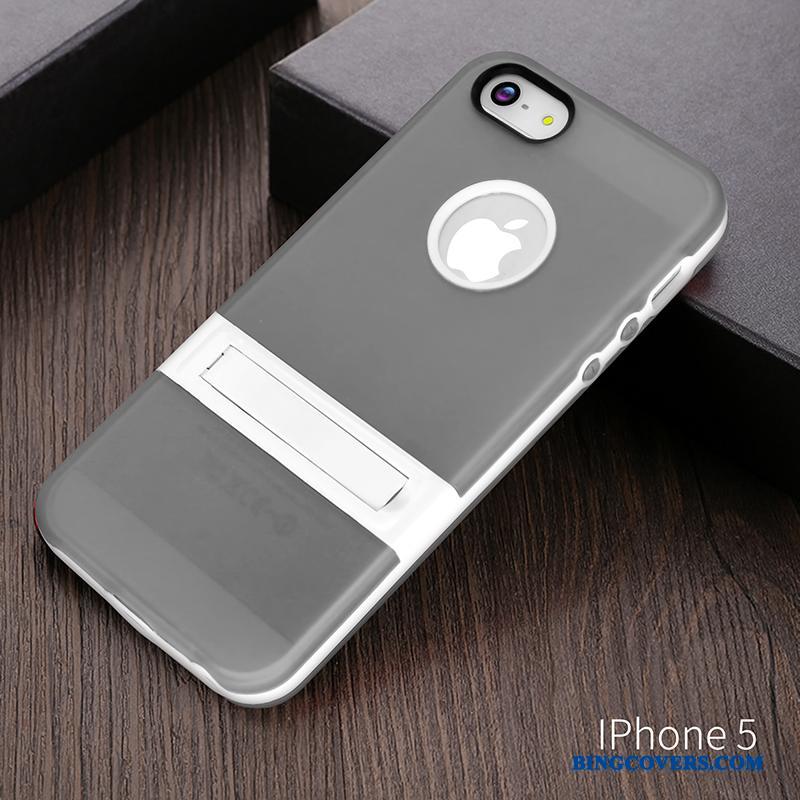 iPhone 5c Etui Nubuck Support Kreativ Lilla Silikone Mobiltelefon Beskyttelse