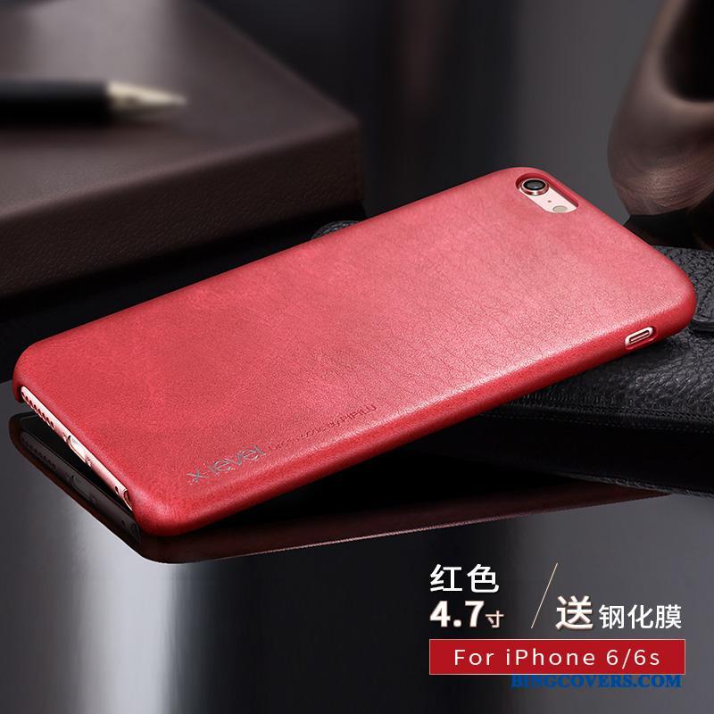 iPhone 6/6s Anti-fald Lædertaske Telefon Etui Cover Dyb Farve Beskyttelse Kort