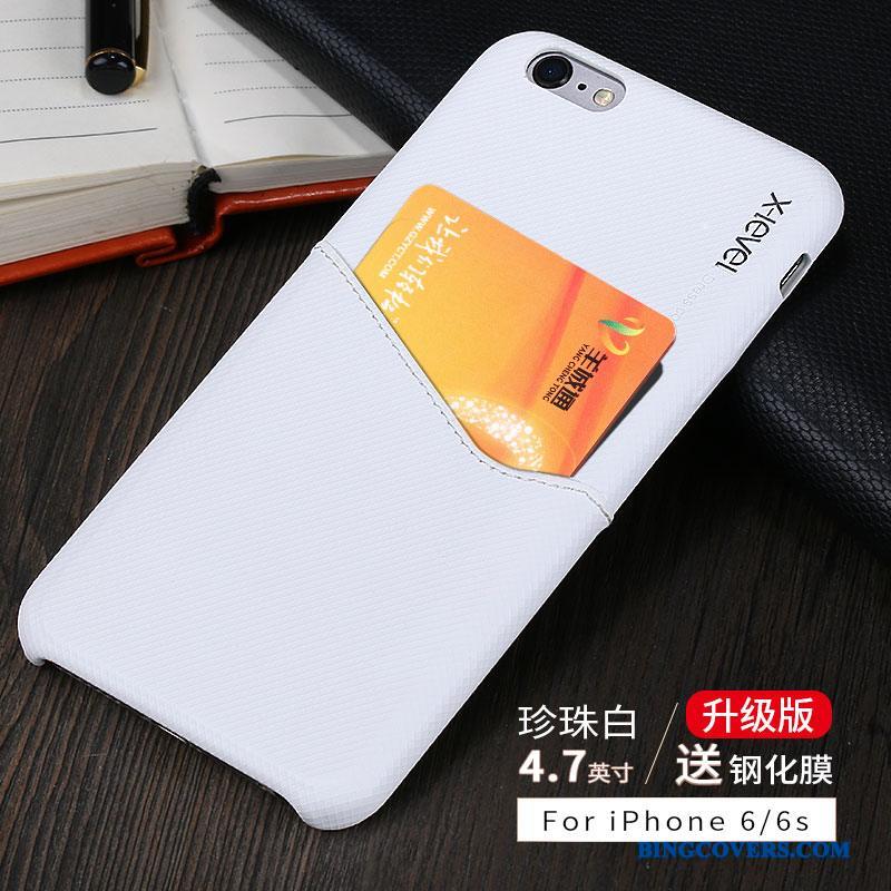 iPhone 6/6s Anti-fald Lædertaske Telefon Etui Cover Dyb Farve Beskyttelse Kort
