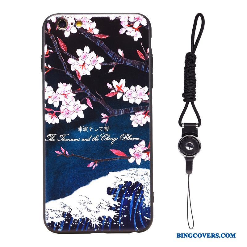 iPhone 6/6s Cherry Hængende Ornamenter Telefon Etui Vintage Havbølger Kunst Japansk