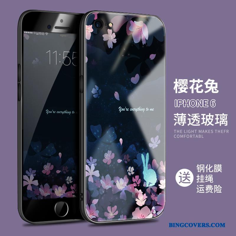 iPhone 6/6s Cover Luksus Anti-fald Telefon Etui Glas Rød Silikone