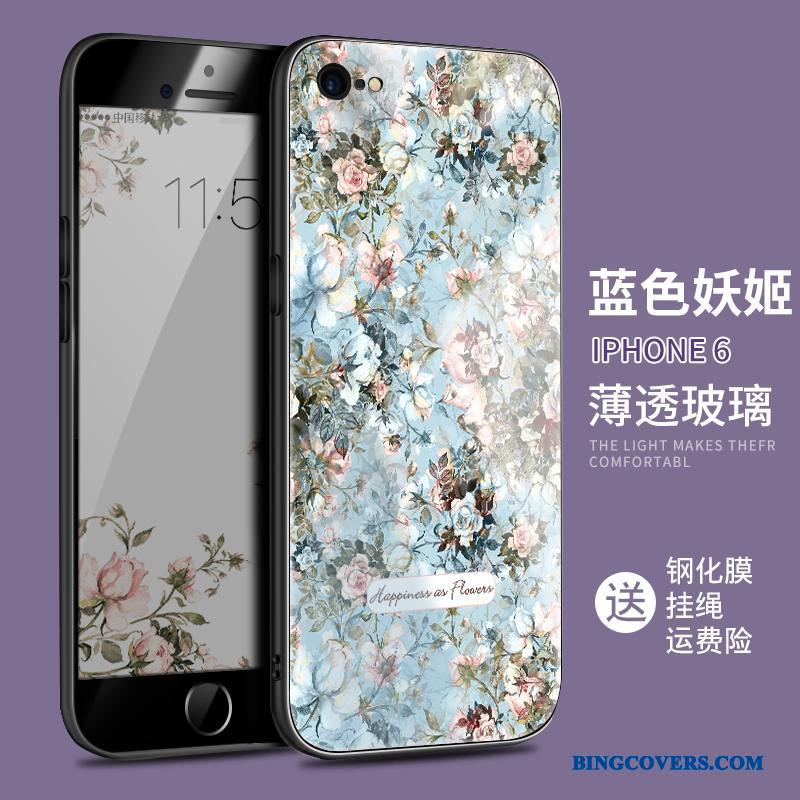 iPhone 6/6s Cover Luksus Anti-fald Telefon Etui Glas Rød Silikone