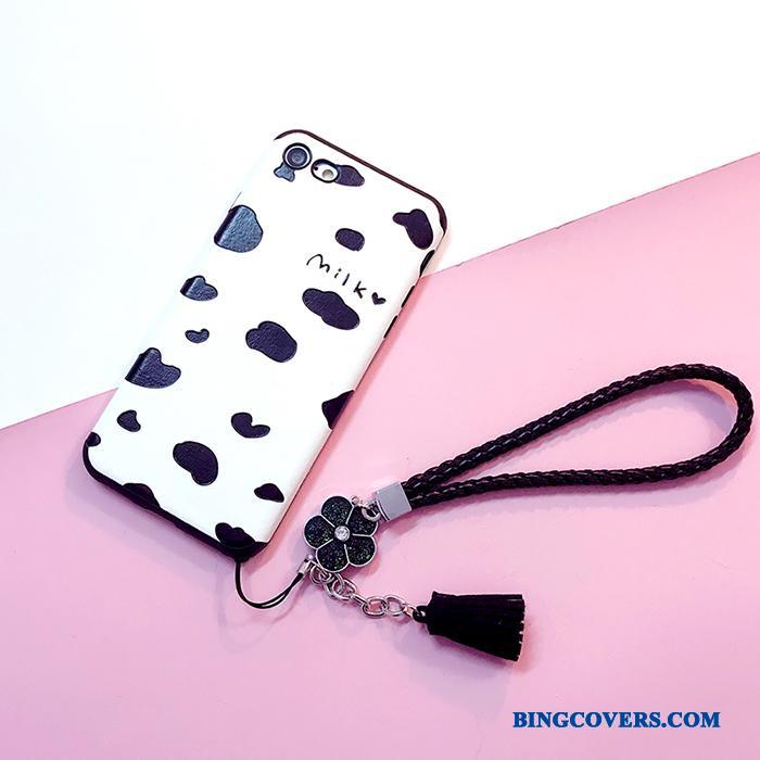 iPhone 6/6s Cow Relief Cover Hvid Lyserød Etui Silikone