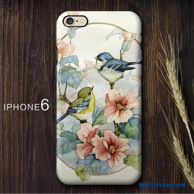 iPhone 6/6s Dobbelt Kinesisk Stil Blå Etui Beskyttelse Mobiltelefon Vintage