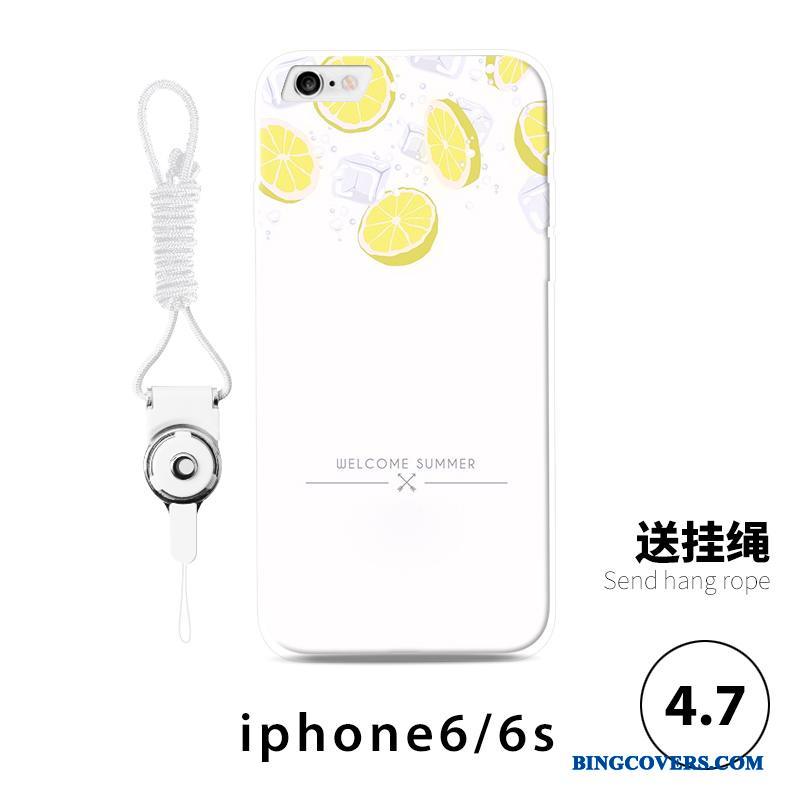 iPhone 6/6s Etui Citron Frisk Blød Hængende Ornamenter Hvid Relief Alt Inklusive