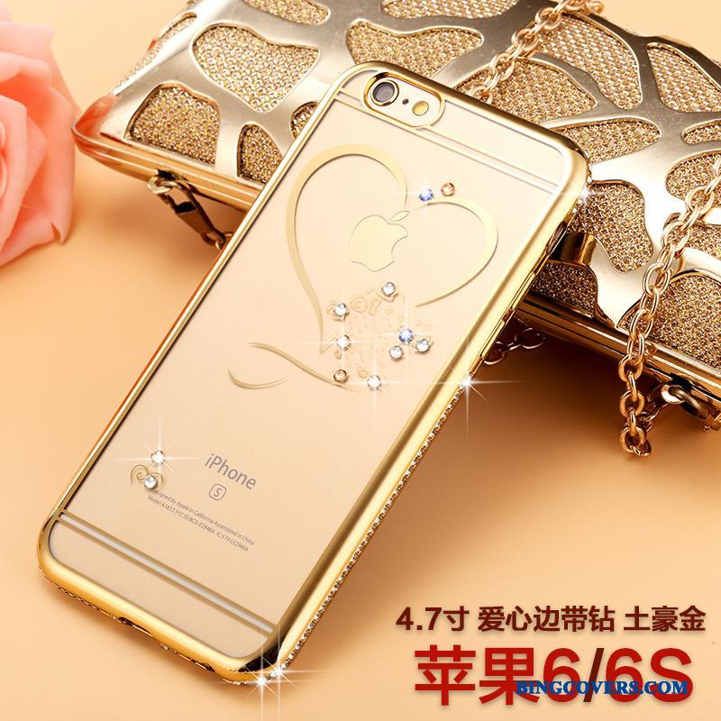 iPhone 6/6s Etui Ny Luksus Alt Inklusive Strass Silikone Rosa Guld Anti-fald